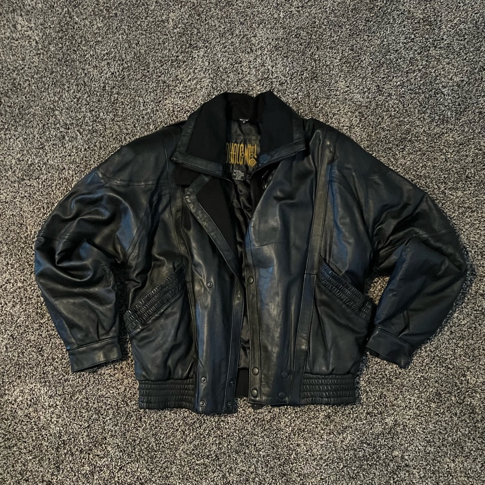 Vintage black leather jacket